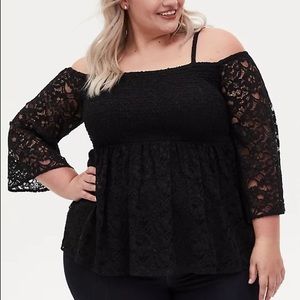 Torrid Black Lace Top